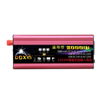 

1pc Car Inverter 12V/24V To 220V/110V 2000W Alloy Modified Sine Wave Car Power Inverter With Protection Power Supply 5V USB