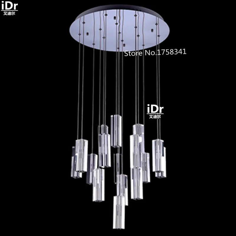 Modern LED crystal chandelier dining restaurant creative fashion lamp K9 crystal lamp 90 260V Upscale atmosphere