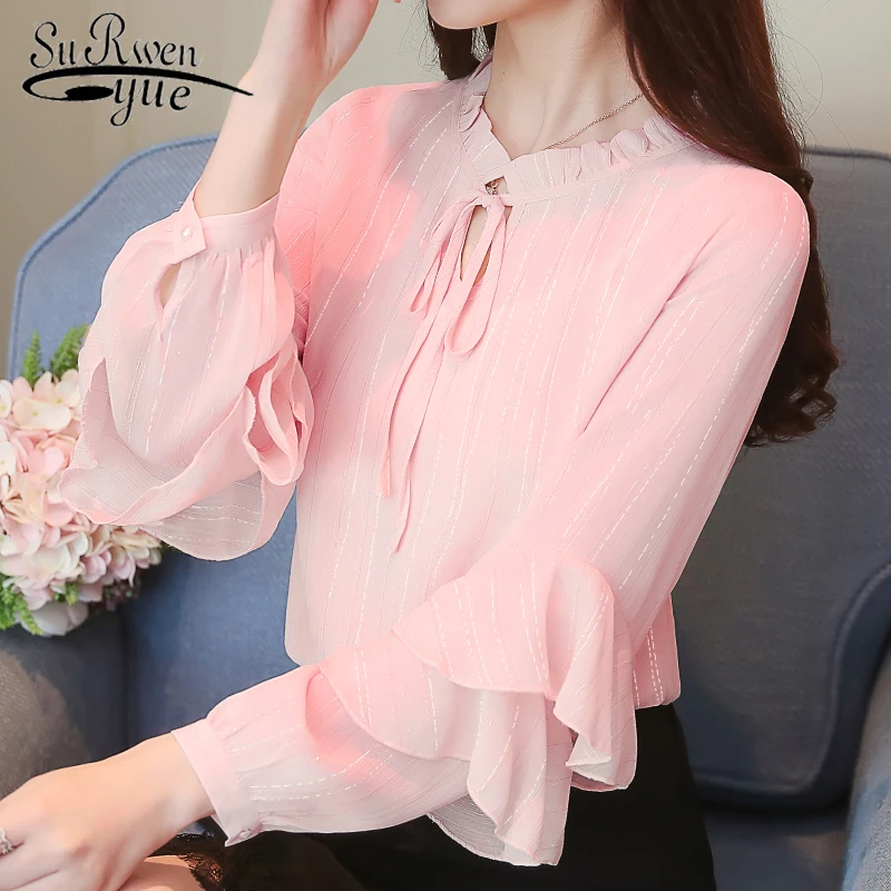 

New Autumn Long Sleeve Blouse Shirt Women Tops Fashion Woman Blouses 2019 Chiffon Top Female Blusa Feminina Shirt Women 0968 40