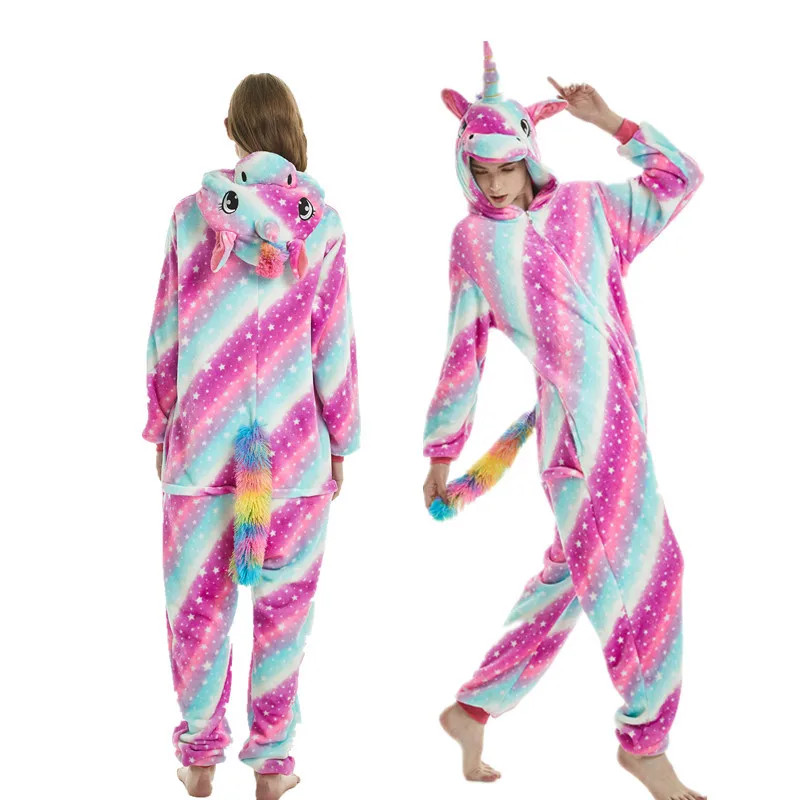 Adults Unicorn Tiger Lion Fox Sika Deer Kigurumi Women's Men's Onesies Pajamas Cosplay Costume for Halloween Carnival Party