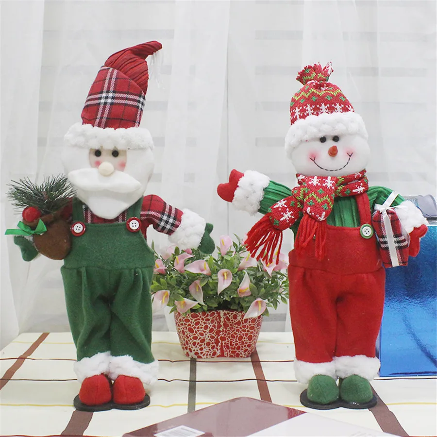 2020 рождественские украшения для дома, новый год, детский подарок, мультяшная ткань, стоящий Санта-Клаус, снеговик, украшения