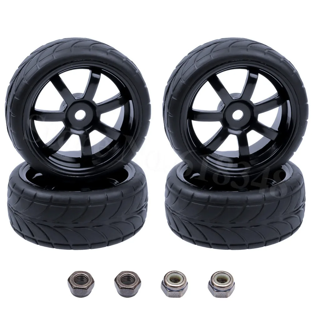 RC 1/10 On Road Car Tires & Wheel Rim Rubber Tyre For Redcat Racing Lightning EPX Pro Electric STR Nitro