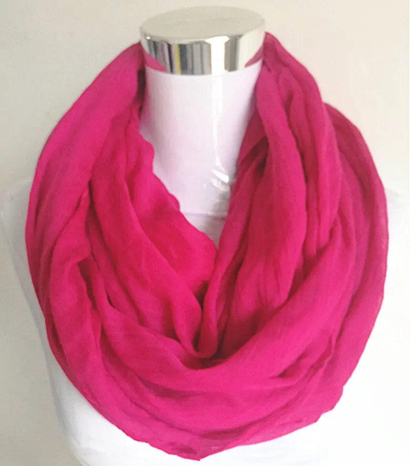 Новые модные однотонные шарфы burbry с круглыми петлями, женский шарф Infinity, роскошный бренд Kallove для женщин, шаль, женские шарфы - Цвет: Rose Red