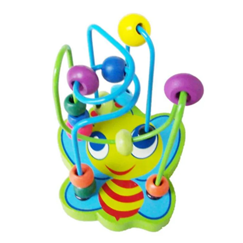 Montessori Toys Wooden puzzle toys around the bead toy animal small beads Eueopean American style Math learning tools gift