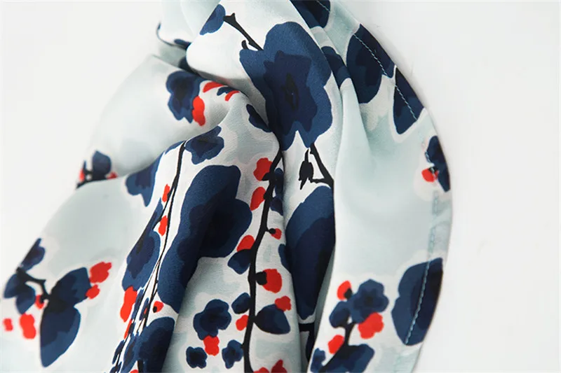 Винтажная Женская шелковая блуза с цветочным принтом, натуральный шелк, топы и блузки, женские элегантные шелковые блузы с длинным рукавом