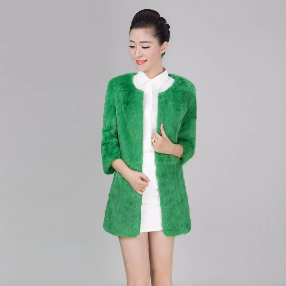 

New arrival fashion real rabbit fur coats women slim O neck natural rabbit fur jackets ladies coat outerwear autumn winter
