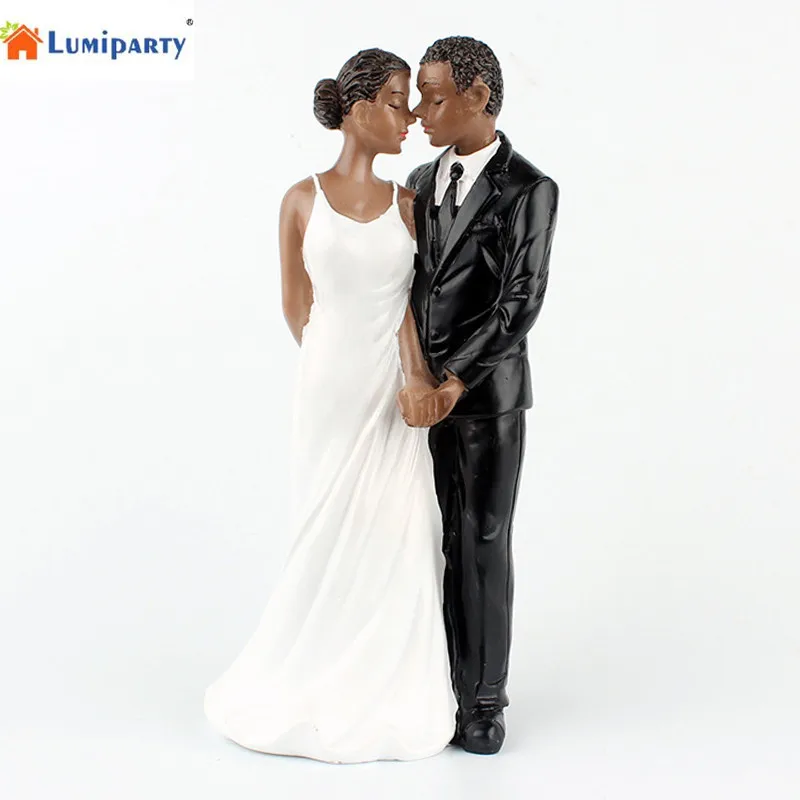 Lumiparty Wedding Cake Toppers Resin African American Wedding