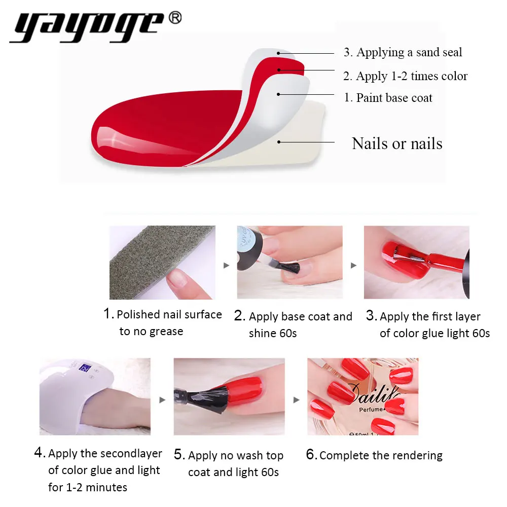 Yayoge 2in1 14ml top base coat primer acrylic nail kit for UV gel nail polish art lacquer Bonder Intense Seal FAST Dry