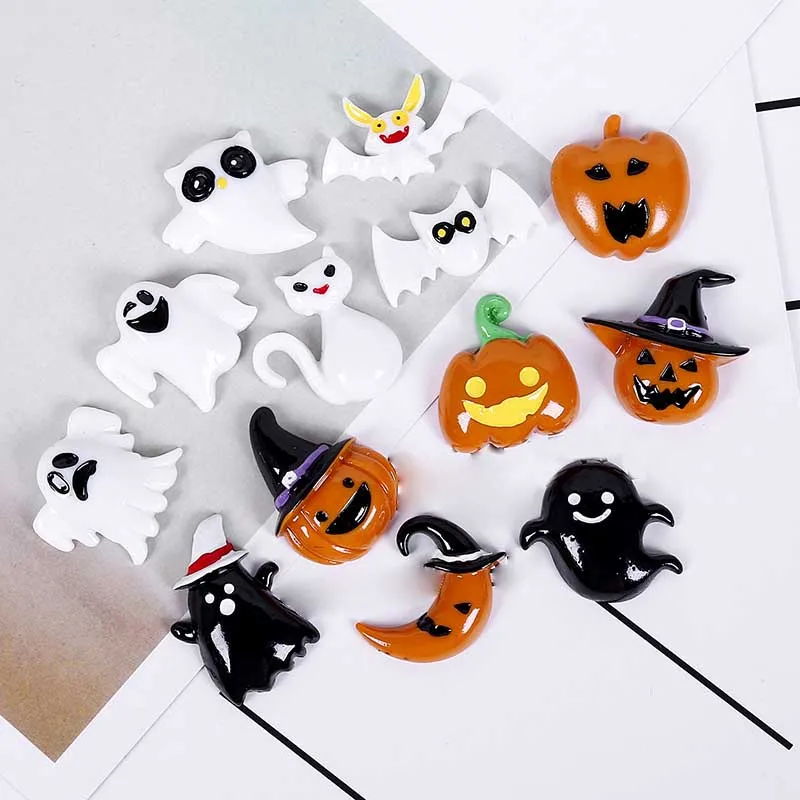 

5/13Pcs Halloween Charms Cabochon DIY Hair Bow Phone Case Sticker Accessories Jewelry Makings KQS8