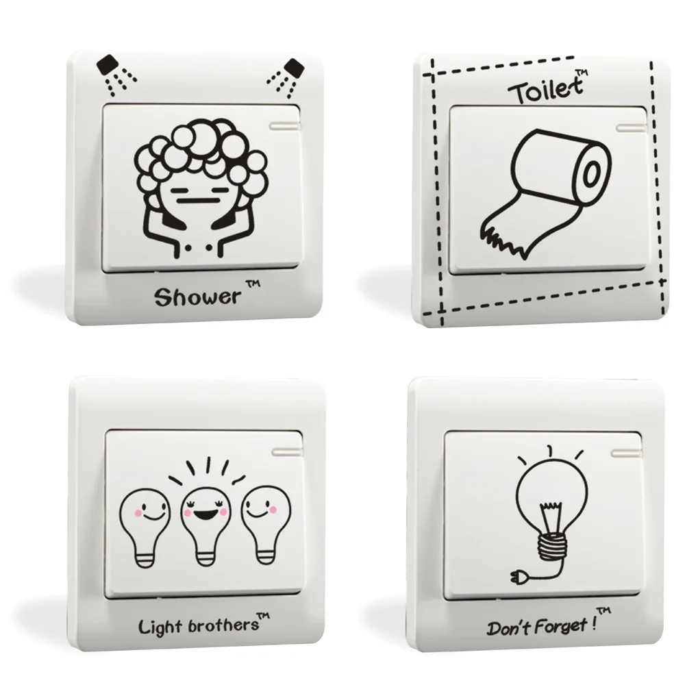 

DIY Funny Cute Light bulb toilet paper Switch Stickers Wall Stickers Home Decoration Bedroom Parlor Decoration hot