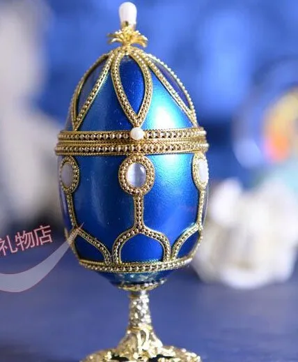 Синий бокал вина музыкальная шкатулка, в форме яйца ручной работы Королевский Стиль музыкальная шкатулка для драгоценностей музыкальная копилка подарок на день рождения свадьба особый подарок