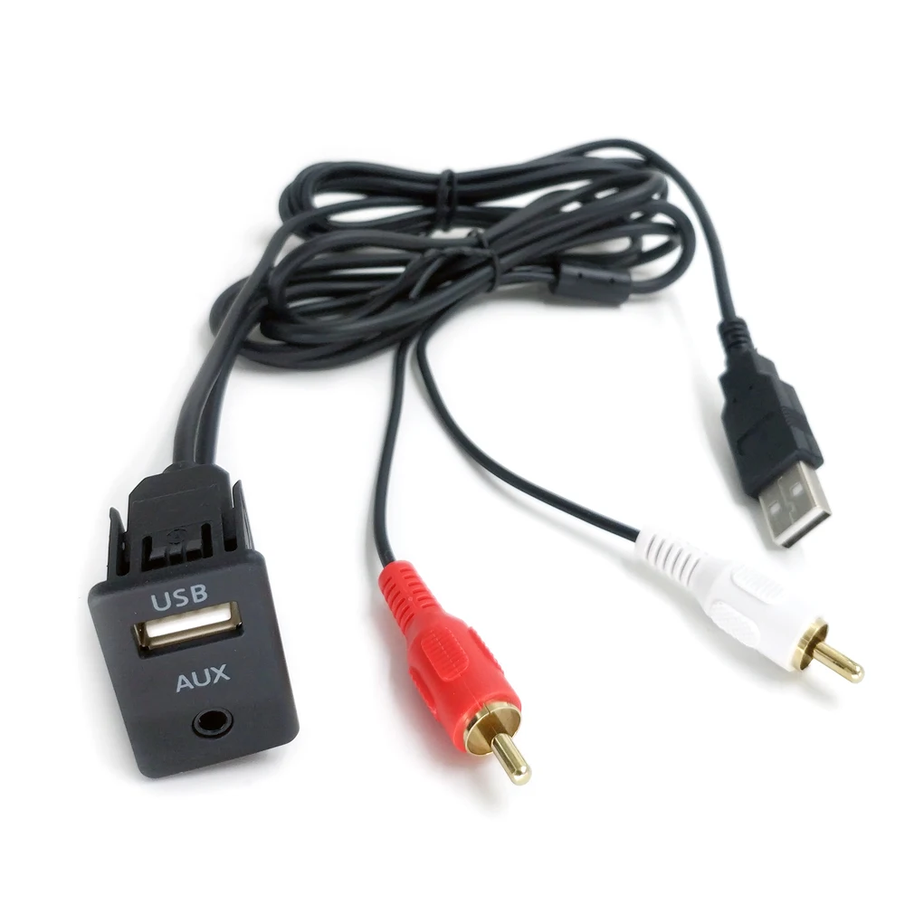 Biurlink универсальный автомобильный аудио 3 5 мм 2RCA AUX USB Штекерный монтажный адаптер