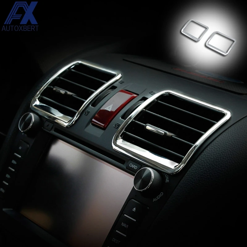 

AX Middle Console Air Vent AC Dashboard Chrome Cover Trim Insert Car-Styling Accessories For Subaru Forester SJ 2014 2015 2016