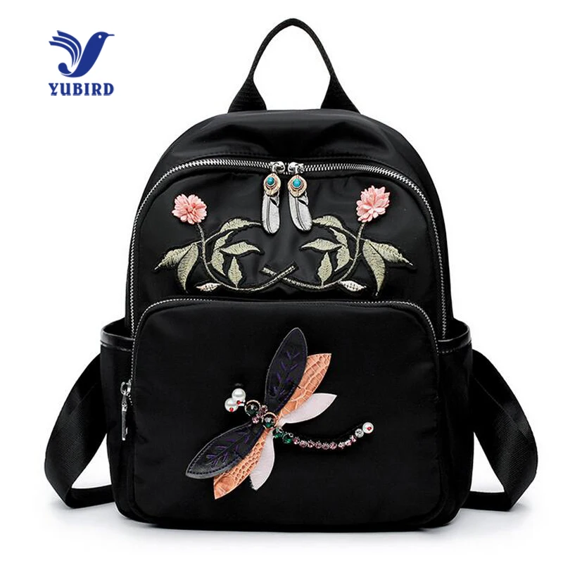 YUBIRD Brand Preppy Style Women Backpack Embroidery Flower Printing Backpack for Teenage Girls School Bag Cloth