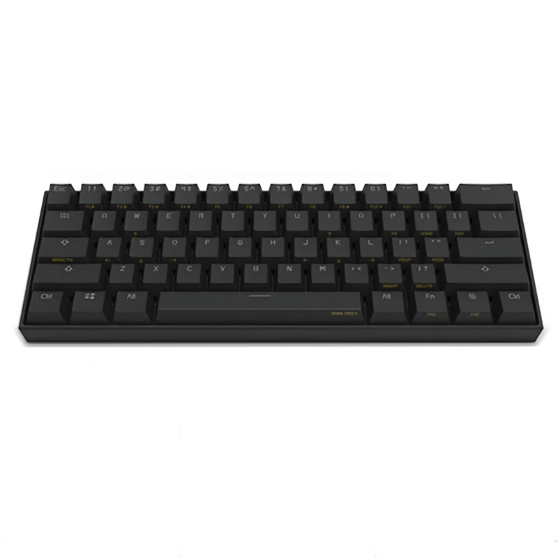 Anne Pro2 Kailh коробка переключатель мини Портативная 60% механическая клавиатура Беспроводная bluetooth 4,0 тип-c RGB Obins переключатель игровая клавиатура - Цвет: Черный