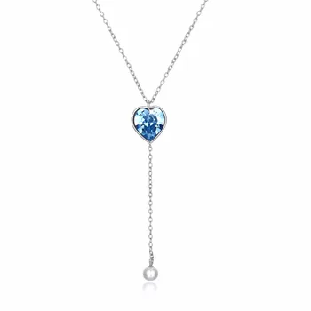 

5A Swarovsk Crystal Heart S925 Sterling Silver Necklace Scale Light for Women Elegant Wedding Simple Romantic Style Fine Jewelry