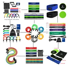 TOMSHOO Fitness Rubber Bands Pull Up Rope Elastic Bands for Fitness Exercise Gym Yoga Workout Elastic Strength Training Expander