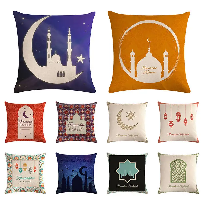 Напечатанные Рамадан украшения Eid Мубарак Луна чехлы на декоративные подушки Подушка для дивана гостиная подушка ZY1417