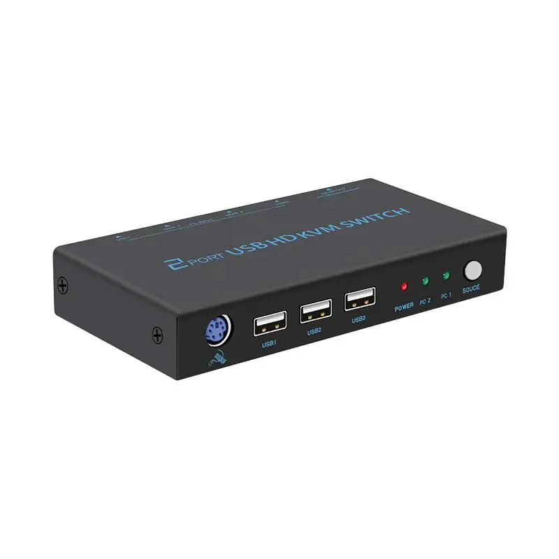 

High Quality KVM Switch Switcher 2 Port HDMI Two In And Out Switcher Split Screen Sharer DNF