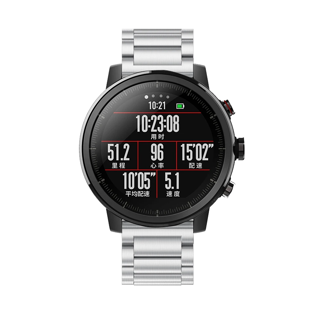 22 мм ремешок из нержавеющей стали для Xiaomi Huami Amazfit Pace Stratos 2/2S часы браслет Миланская петля магнитный ремешок браслет