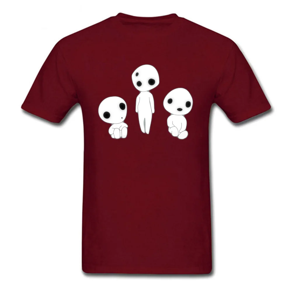 Kodamas Tree spirit 12233 Gift Summer 100% Cotton Fabric O Neck Man Tops Tees Customized T Shirts Plain Short Sleeve T Shirts Kodamas Tree spirit 12233 maroon
