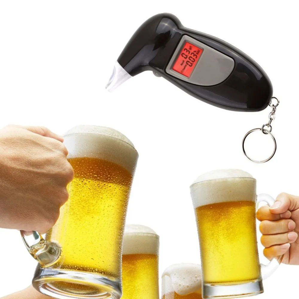 

Digital Alcohol Breath Tester Breathalyzer Analyzer Detector Test Keychain Breathalizer Breathalyser Device LCD Display