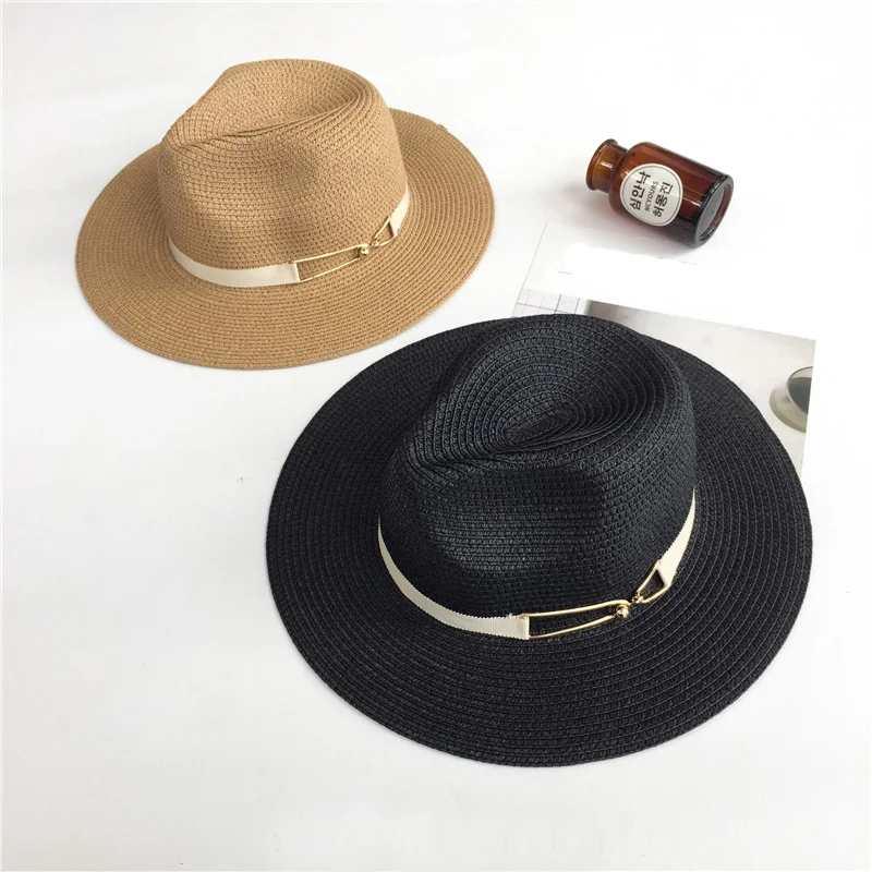 PLOERMIN летняя соломенная модная джазовая шляпа для женщин уличная леди мягкая фетровая шляпа с широкими полями Панама декорации с лентой праздничные пляжные шляпы