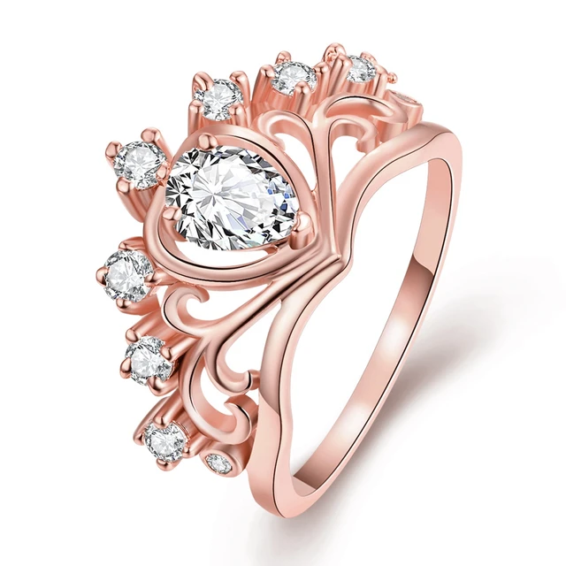 charms crown wedding ring womens rose gold engagement rings with stones fashion jewellery china anel feminino - Crown Wedding Ring charms crown wedding ring womens rose gold engagement rings with stones fashion jewellery china anel feminino - Crown Wedding Ring