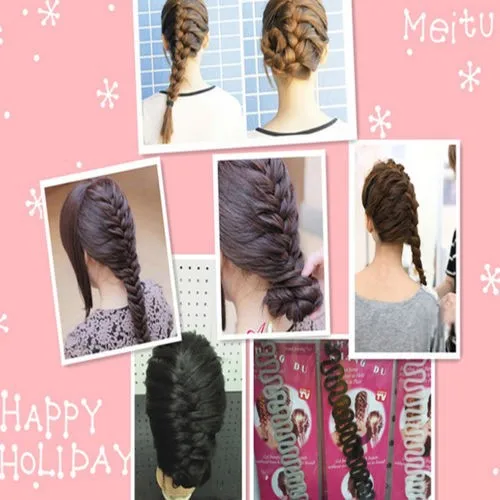 1Pcs New Fashion French Hair Braiding Tool Roller With Hook Magic Hair Twist Styling Random Color