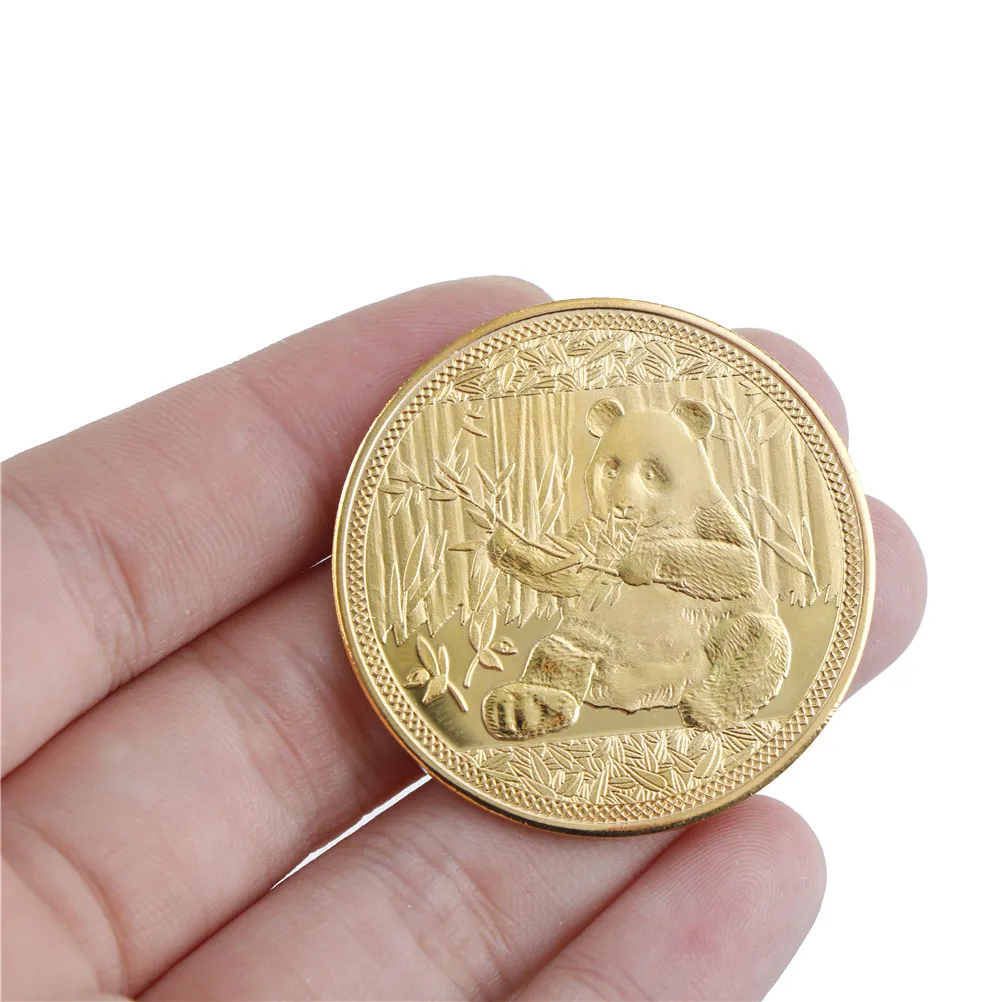 Big Panda Baobao Commemorative Non-currency Coins Collection Art Gifts Wholesale Gold color 1PCS