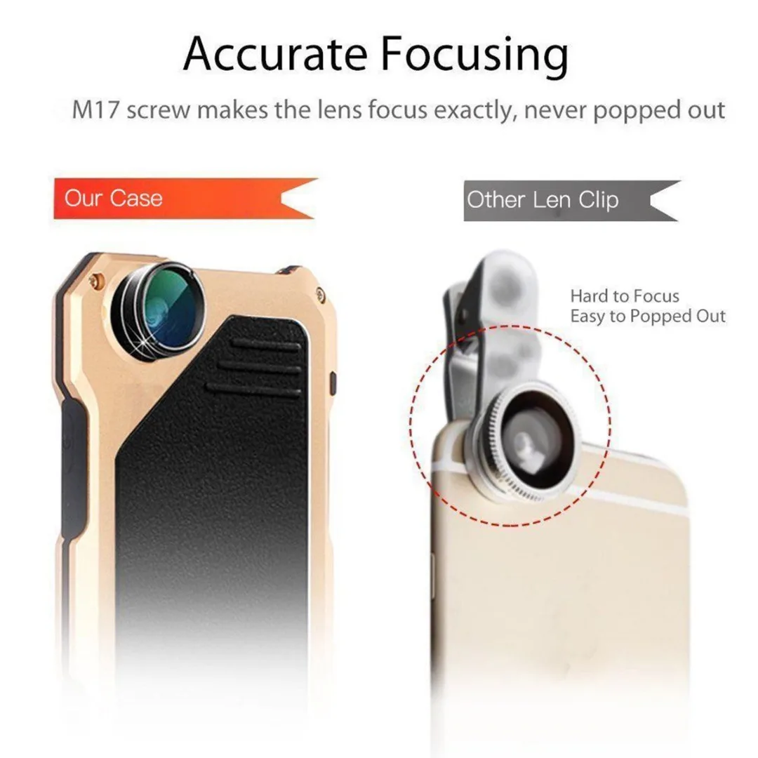 Phone Case For iPhone X XS Max XR Waterproof Shockproof Metal Case Cover+3 Camera Lens Capa For iphone 7 8 plus 6 6S plus Fundas