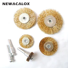 NEWACALOX 6pcs Polishing Wheel for Woodworking Buff Buffing Glazer Wood Carving Tools Dremel Burrs DIY Tool Wire Brush Disc