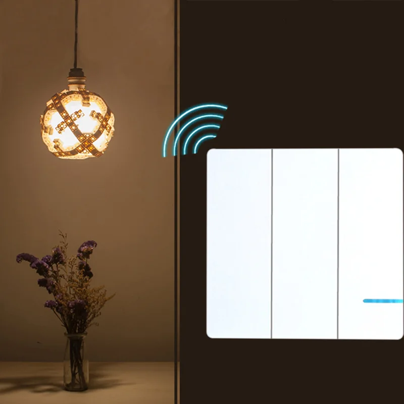 

Wireless light220v Switch LED Lamp Switch 2-Gang Control Remote Switches Wall Waterproof Touch Push Button Switch