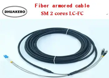 

free shipping AB182B telecom 2 core SM LC-FC single mode outdoor duplex FTTH G657 Fiber optic patch cord 7mm Cable