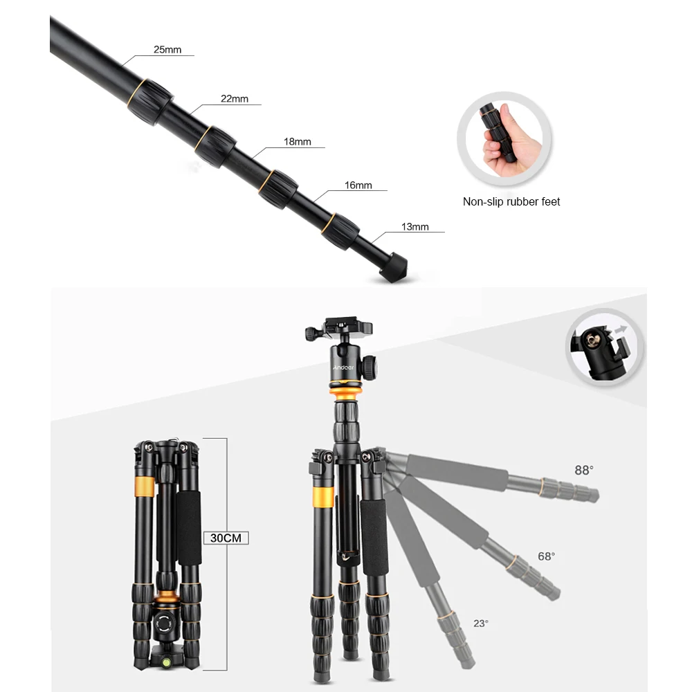 Профессиональный штатив Andoer Трипод для камеры Canon Nikon Sony Q999s Q666 Pro|professional tripod|tripod with