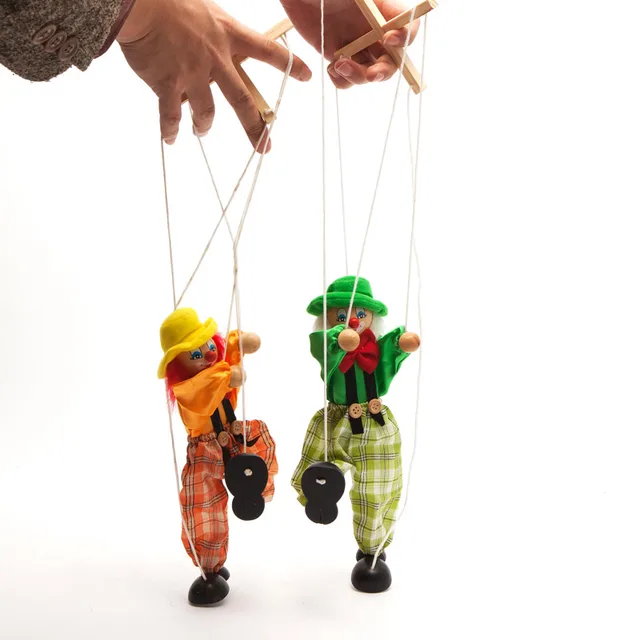 Kids Clown Dolls Marionette Cute Puppet Shadow Play Clown