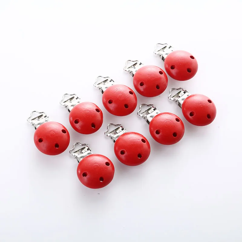 

Solid Color Round Cute Baby Products DIY Accessories Baby Pacifier Chain Nipples Hold Someone Wooden Chain 5 Piece/Lot
