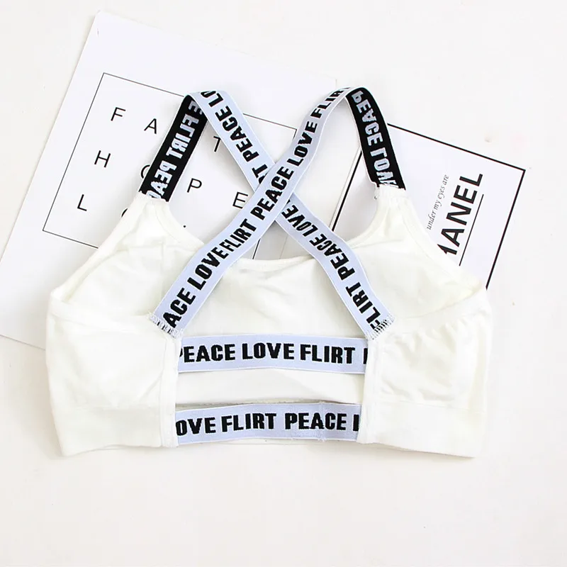 Hot Sale Kids Sports Training Bra for Teenage Girl Underwear Bras Solid Color Wireless Cotton Girls Bra