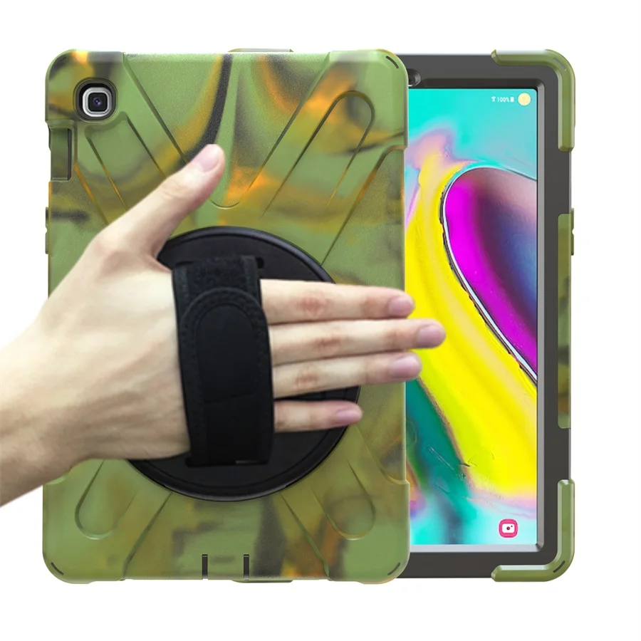 Для samsung Galaxy Tab S5e, 10,5 дюймов, T725, T725, детский чехол, противоударный, сверхпрочный, силиконовый+ подставка, гибридный, прочный, защитный чехол - Цвет: Camouflage standCase