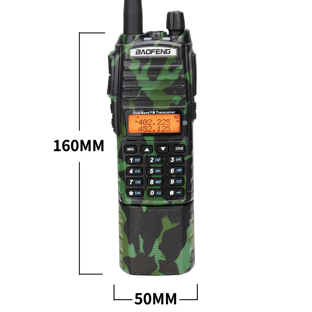 Baofeng UV-82 камуфляжная рация 8 ватт мощная UHF VHF Двухдиапазонная 3800 мАч 10 км дальность действия UV 82 для охоты и пеших прогулок двухстороннее радио