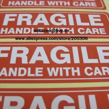 300 шт/партия 76x25 мм хрупкая ручка с заботой самоклеющиеся наклейки для перевозки грузов, пункт № SS16