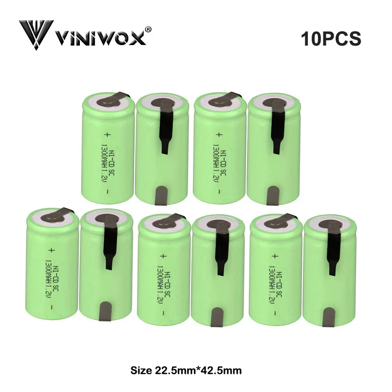  New 1300mAh SC Ni-CD 1.2V Rechargeable Batteries Cell for Electric Screwdriver Power Tool Battery L