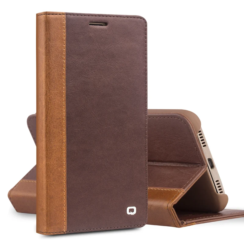 

QIALINO Real Genuine Leather for Huawei Ascend Mate 8 case Fashion for Huawei Mate8 case cover best business flip pure handmade