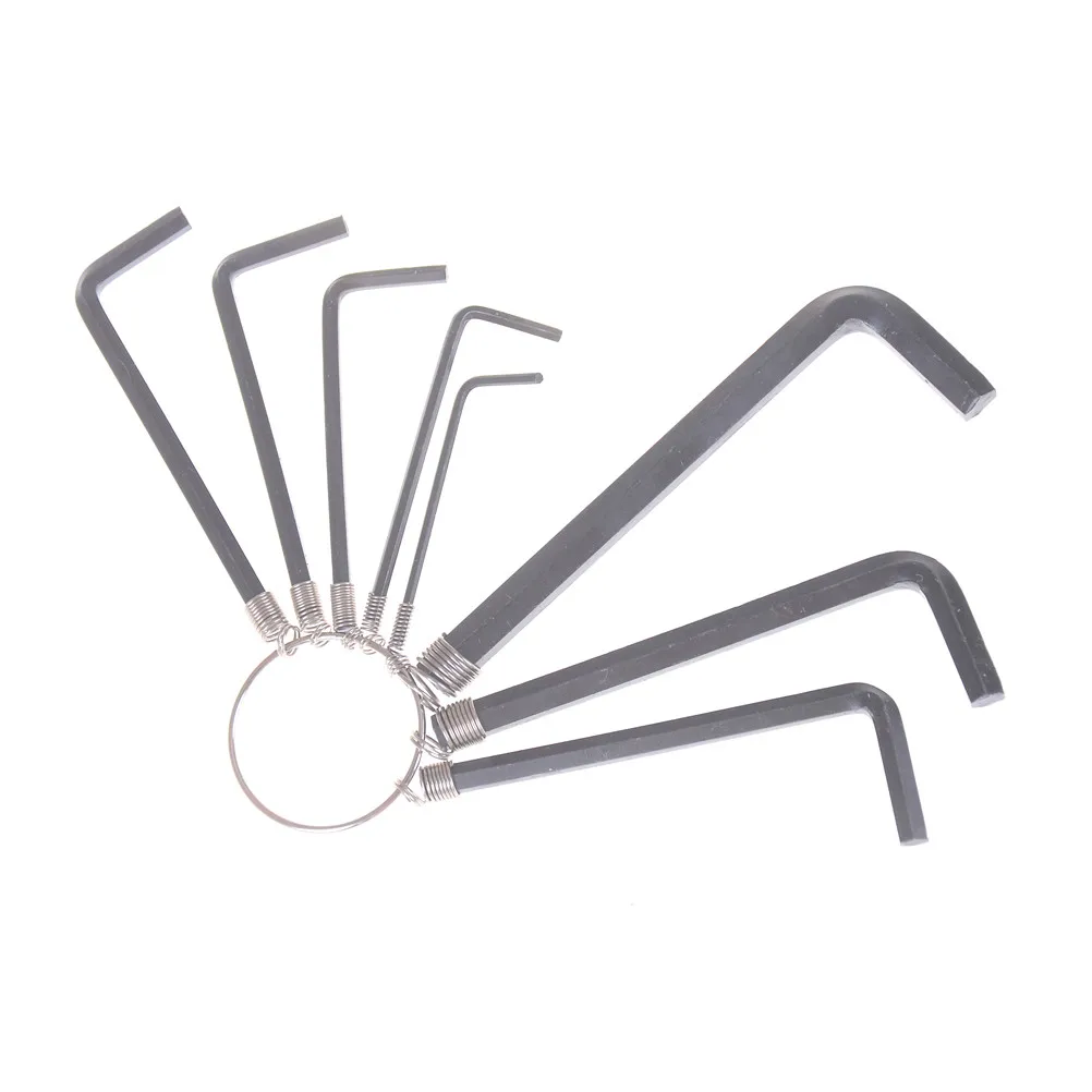 8 In 1 1.5mm~6mm Hex Key Allen Wrench Set Metric Hand Tool Kit Box Key Chain Combination Hex Key Allen Wrench Hand Tools