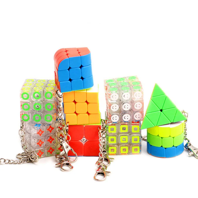 

9 Style Creative Mini Magic Cube Keychain Speed Twist Rubike Cube Puzzle Toys for Backpack Car Pendant Decor Relieve Stress Toys
