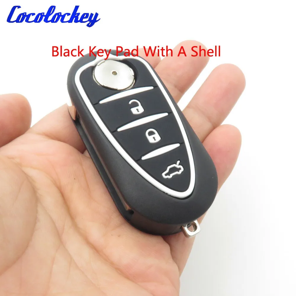 Cocolockey замена 3 кнопочный Выкидной ключ чехол для Alfa Romeo Brera giulieta дистанционный ключ дистанционный брелок с красочными пульт автомобиля без логотипа - Название цвета: 1pc of keywith black