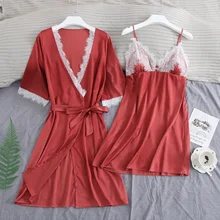 MECHCITIZ/ г., летний халат и халат, шелковый халат, одежда для сна, кружевные женские халаты, ночная Пижама с короткими рукавами, комплект нижнего белья