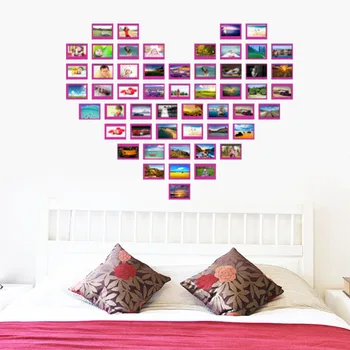 

Heart Design photo frame family forever memory wall decals 8521 removable pvc wall sticker home decoration DIY