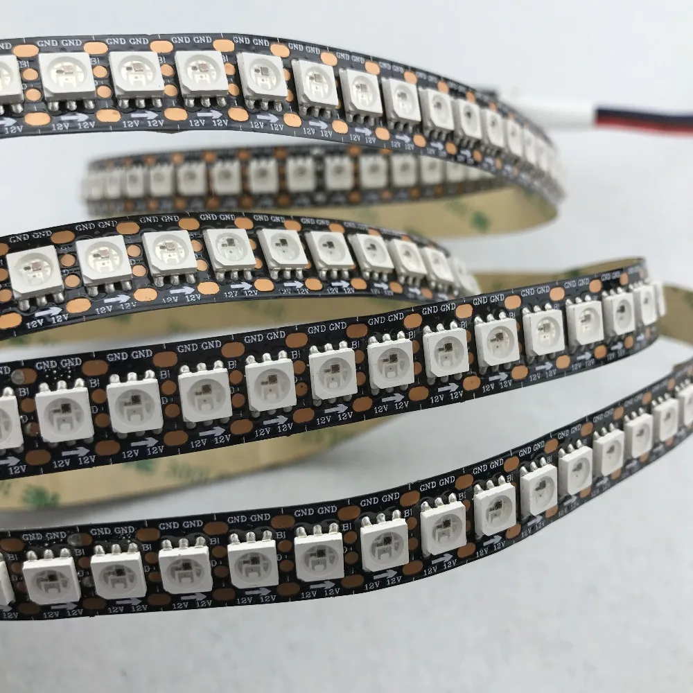 WS2815 DC12V адресная полноцветная светодиодная лента RGB 5050 144 светодиодный s/m2 м Не