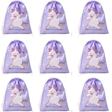 Sac à dos à cordon licorne pour filles, sacoche à cordon licorne, mignon pour filles, en tissu Polyester, danse cheval, vente en gros, rose, cadeau